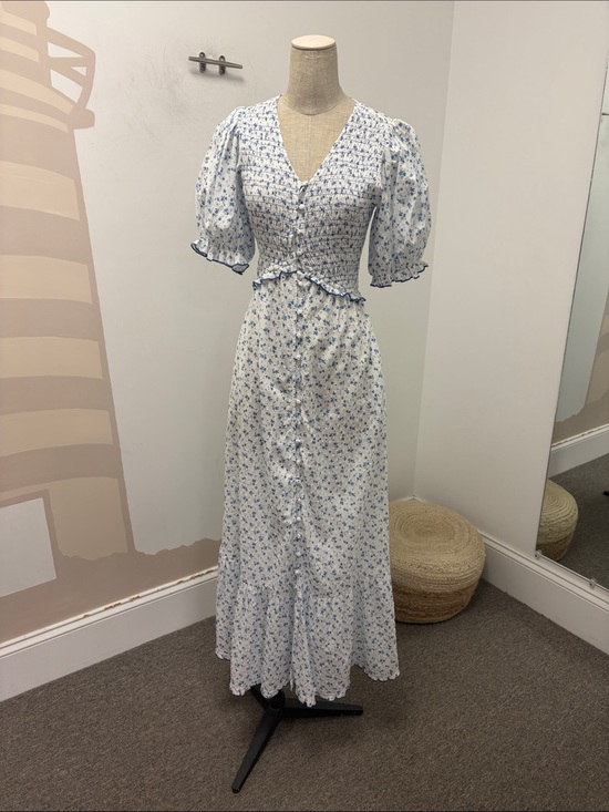 Somer Dresses & Skirts - Blue Floral Smocked Maxi Dress - Lightweight